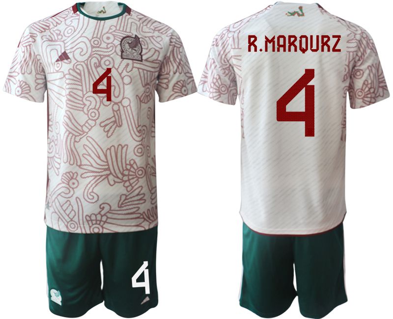 Men 2022 World Cup National Team Mexico away white #4 Soccer Jerseys